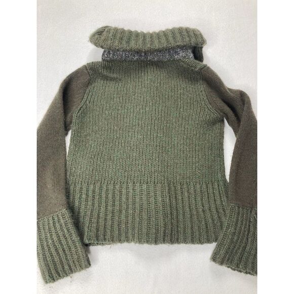 Free People Green Knit Long Sleeve Button Close Cardigan Wool Sweater Womens Med - Picture 6 of 10